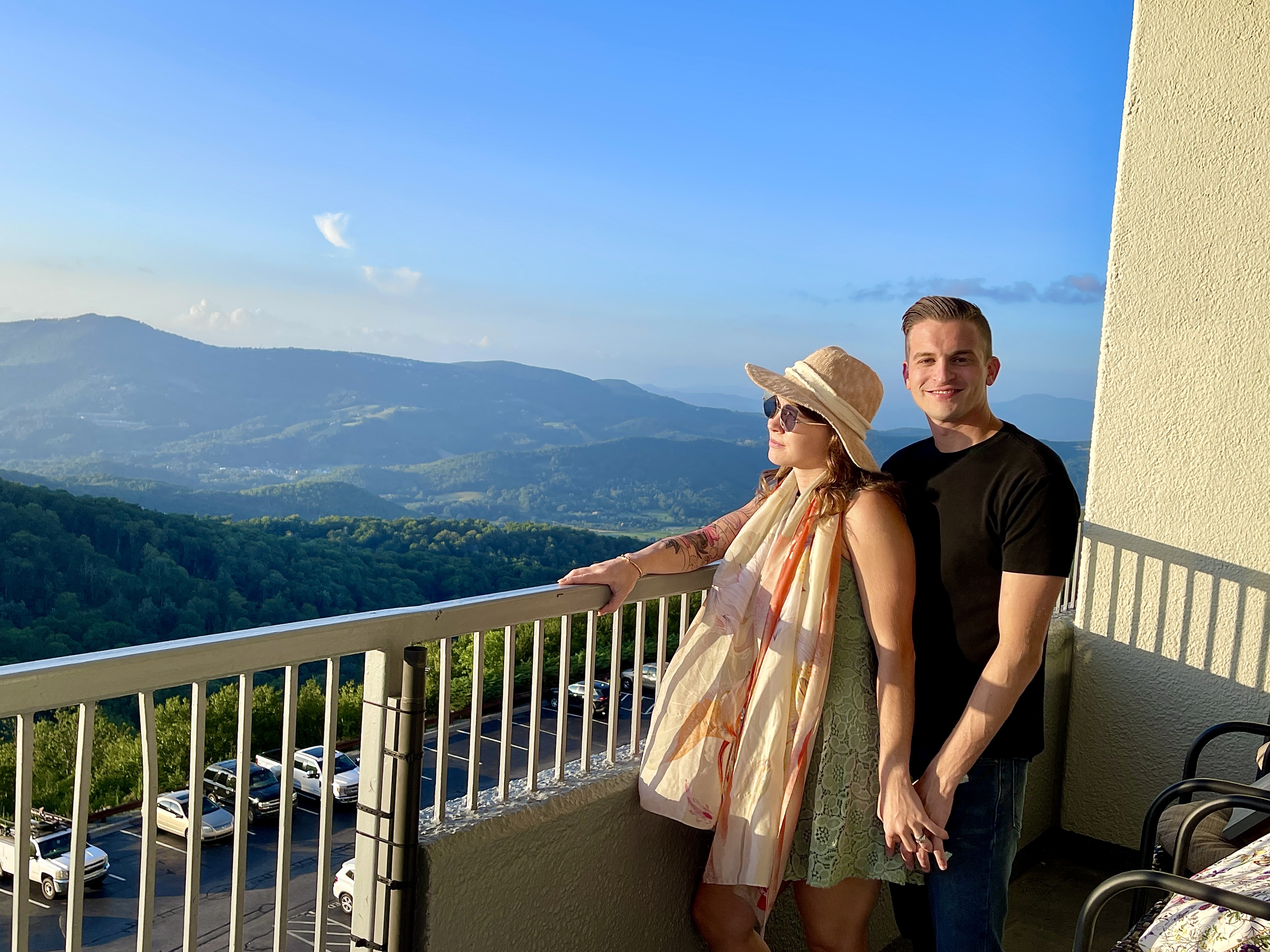 Shannon and Brenan on the balcony